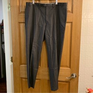 Lauren Ralph Lauren Men's Charcoal Gray Check Plaid 100% Wool Dress Pants 40X32